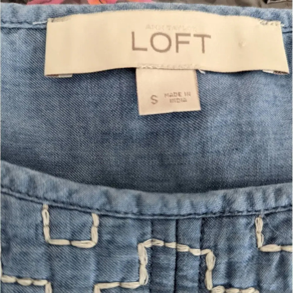 Loft Embroidered Peasant Blouse S - Picture 2 of 6